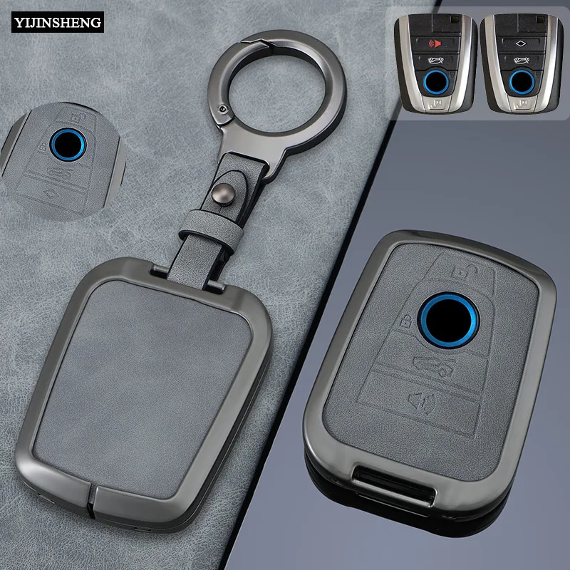 4 Buttons Zinc Alloy + Leather Car Key Case Cover Fob Skin Holoder For BMW I3 I8 Series Smart Remote Key Protection Shell
4 Buttons Zinc Alloy + Leather Car Key Case Cover Fob Skin Holoder For BMW I3 I8 Series Smart Remote Key Protection Shell