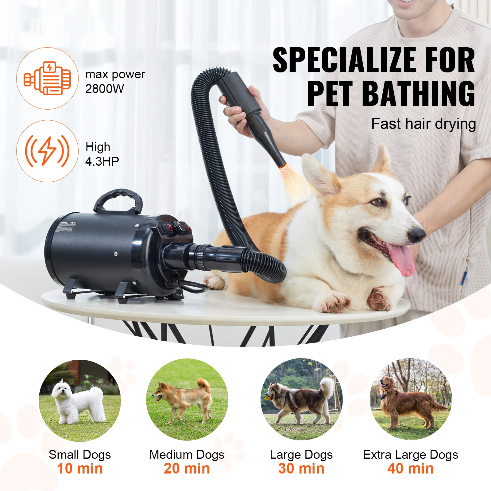 Dog Blow Dryer, Pet Grooming Dryer with Adjustable Speed and Temperature Control
Dog Blow Dryer, Pet Grooming Dryer with Adjustable Speed and Temperature Control