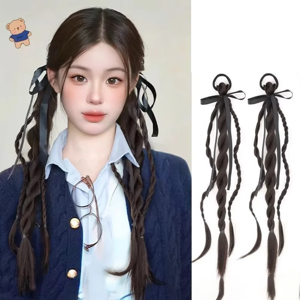 Synthetic Wig Double Braid Headband Female Sweet Natural College Bow Tie Double Ponytail Wig Headband
Synthetic Wig Double Braid Headband Female Sweet Natural College Bow Tie Double Ponytail Wig Headband