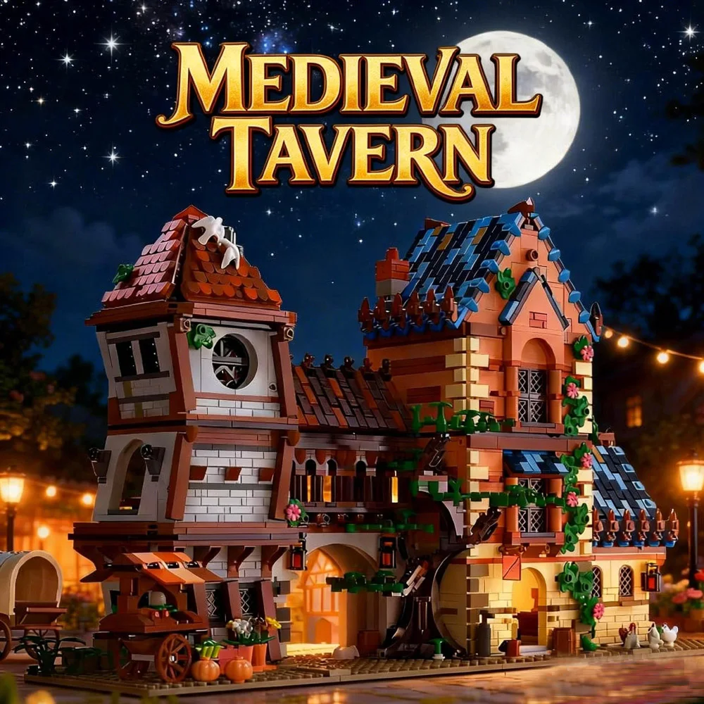2843pcs Medieval Tavern Building Blocks Creative City Street View Model Bricks Creative Desktop Ornaments Toy Gift For Kids
2843pcs Medieval Tavern Building Blocks Creative City Street View Model Bricks Creative Desktop Ornaments Toy Gift For Kids