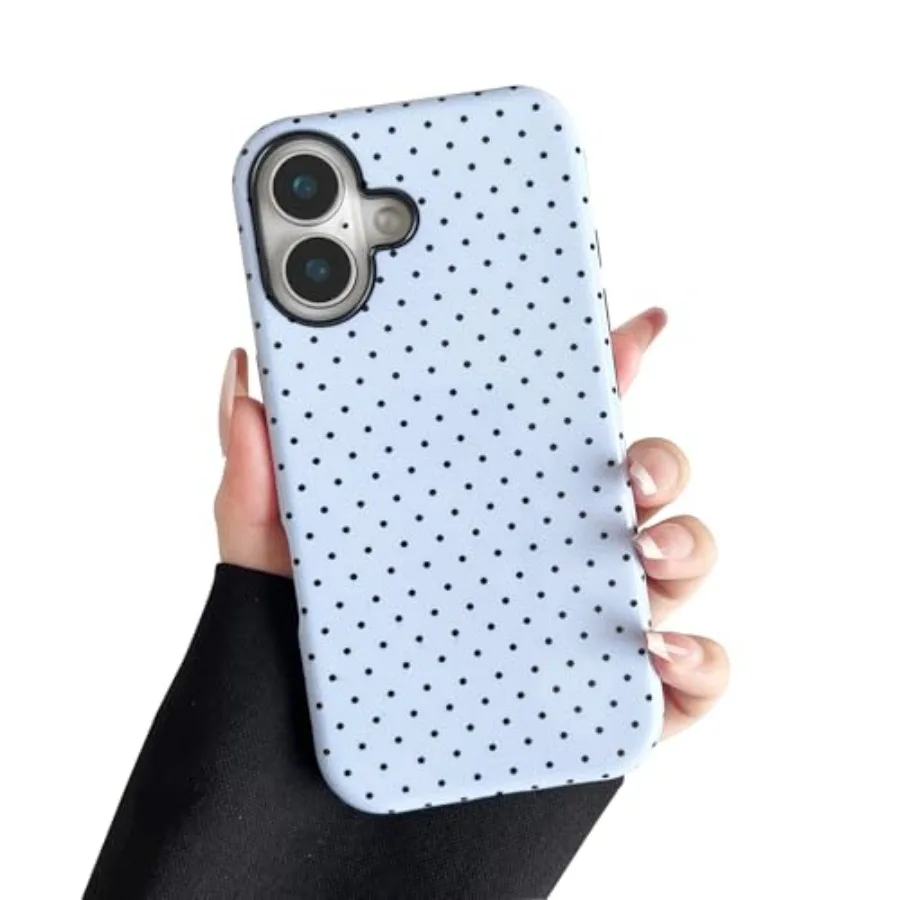 Compatible with iPhone 16 Case, Fashion Cute Polka Dot Pattern Aesthetic Design for Women, Soft TPU and Hard Back Shockproof Ph
Compatible with iPhone 16 Case, Fashion Cute Polka Dot Pattern Aesthetic Design for Women, Soft TPU and Hard Back Shockproof Ph