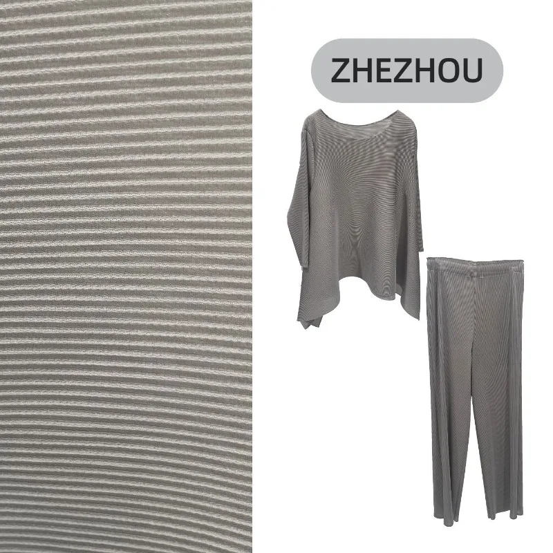 Miyake Solid Color Pleated Pants Set Plisse Women 2026 Summer Loose Irregular Top Pleats Drapey Straight Pants Fold 2-Piece Set
Miyake Solid Color Pleated Pants Set Plisse Women 2026 Summer Loose Irregular Top Pleats Drapey Straight Pants Fold 2-Piece Set