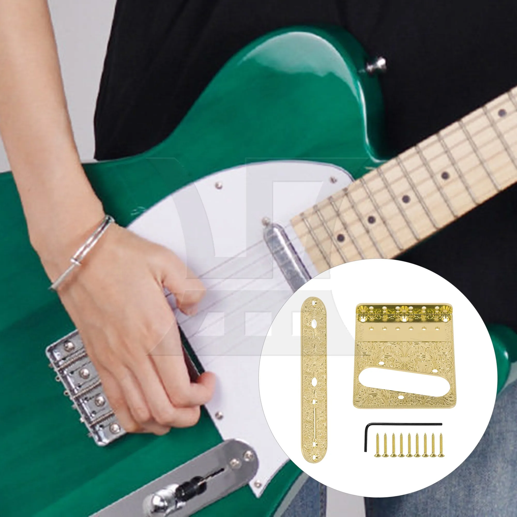 Yibuy 2Pcs Electric Guitar Bridge and Switch Control Plate Gold for Music Fan
Yibuy 2Pcs Electric Guitar Bridge and Switch Control Plate Gold for Music Fan