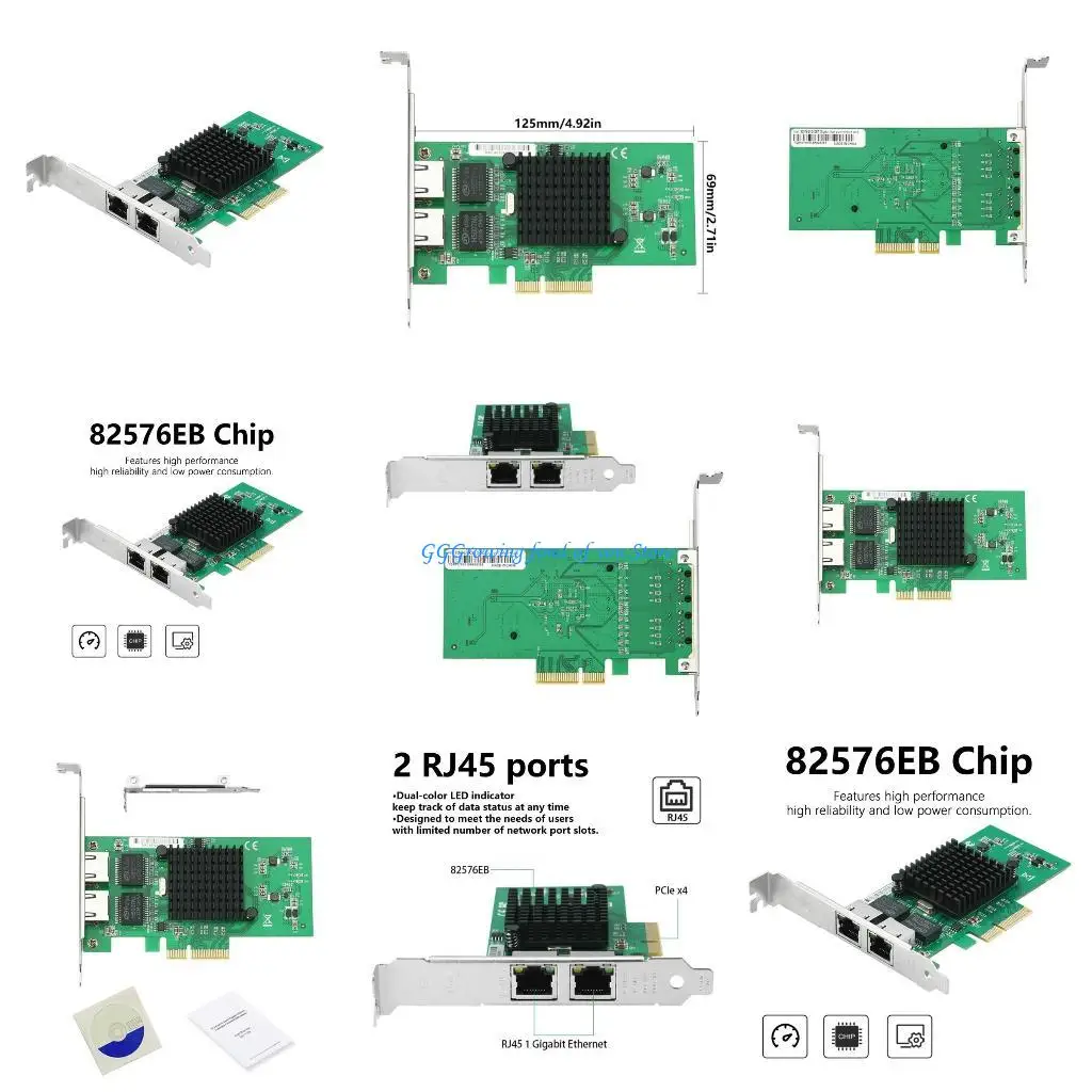 H9EB Two Port Nic PciExpress Gigabit Networking Card for 82576 Ethernet Adapter 1000Mbps Port Desktop Networking Card
H9EB Two Port Nic PciExpress Gigabit Networking Card for 82576 Ethernet Adapter 1000Mbps Port Desktop Networking Card
