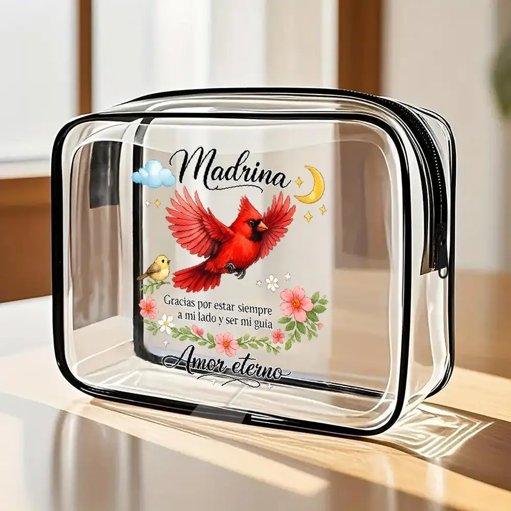 Red Cardinal Bird Clear PVC Zippered Toiletry Bag Watercolor Floral And Moon Cloud Accents Portable Travel Makeup Organizer Pouc
Red Cardinal Bird Clear PVC Zippered Toiletry Bag Watercolor Floral And Moon Cloud Accents Portable Travel Makeup Organizer Pouc