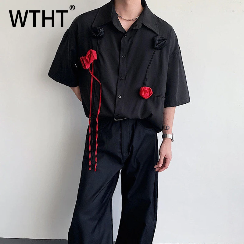WTHT Trendy Men's Spliced 3D Flower Ribbon Contrast Color Loose Shirts Fashion Single Breasted Lapel Top Male 2025 Summer 2A1061
WTHT Trendy Men's Spliced 3D Flower Ribbon Contrast Color Loose Shirts Fashion Single Breasted Lapel Top Male 2025 Summer 2A1061