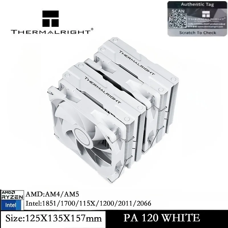 Thermalright Peerless Assassin 120 Белый воздушный охладитель 120 мм ШИМ-вентилятор Технология AGHP Кулер для процессора AM4 AM5 Intel 2066/1851/115X
Thermalright Peerless Assassin 120 Белый воздушный охладитель 120 мм ШИМ-вентилятор Технология AGHP Кулер для процессора AM4 AM5 Intel 2066/1851/115X