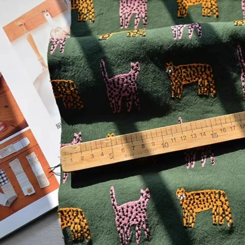 Green Embroidered Cotton Linen Textured Fabric Handmade Sewing Pillow Cover Tablecloth Tote Bag Decor Decoration Craft Material
Green Embroidered Cotton Linen Textured Fabric Handmade Sewing Pillow Cover Tablecloth Tote Bag Decor Decoration Craft Material