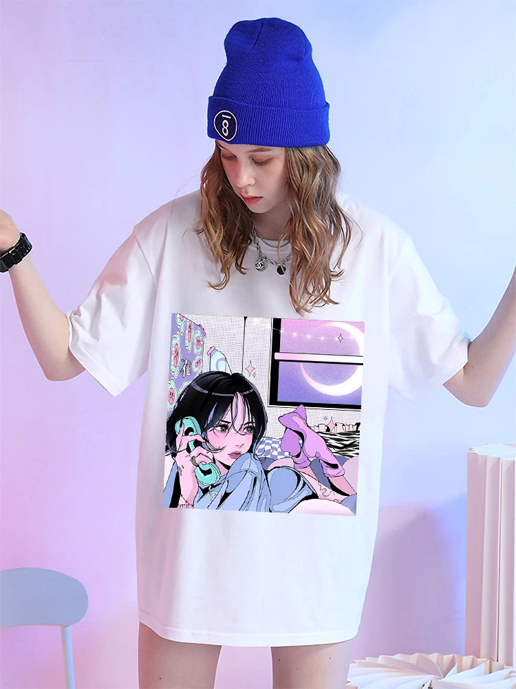 Cute Girl On The Phone Art Illustration Women Tshirt High Quality Tee Clothes Breathable Tshirt Summer Loose 100% Cotton Tops
Cute Girl On The Phone Art Illustration Women Tshirt High Quality Tee Clothes Breathable Tshirt Summer Loose 100% Cotton Tops