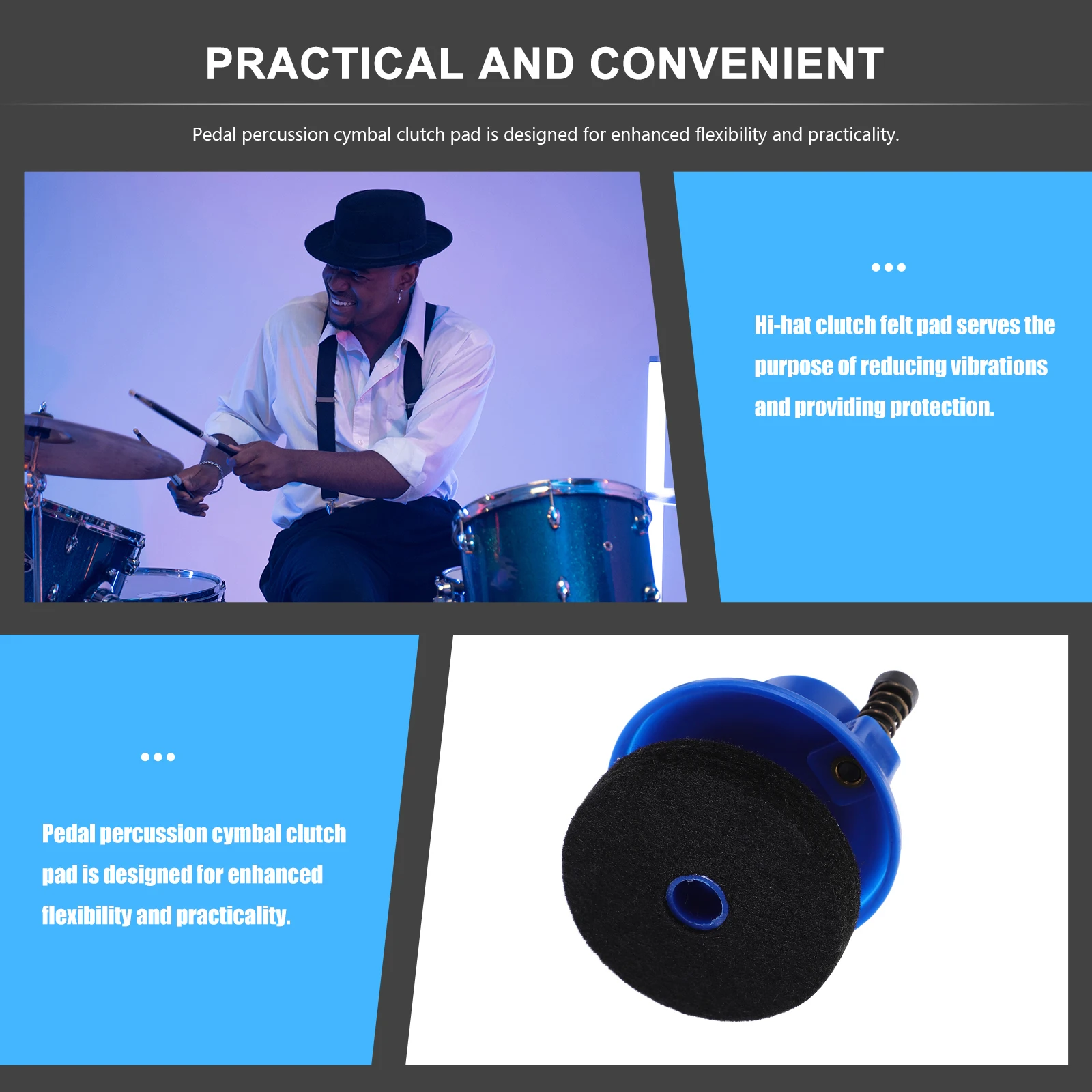 Double Drum Clutch Pad Blue Large Mouth 2 2mm Inner Diameter Hi Hat Cymbal St Accessories Replacement Felt Pad Percussion Parts
Double Drum Clutch Pad Blue Large Mouth 2 2mm Inner Diameter Hi Hat Cymbal St Accessories Replacement Felt Pad Percussion Parts