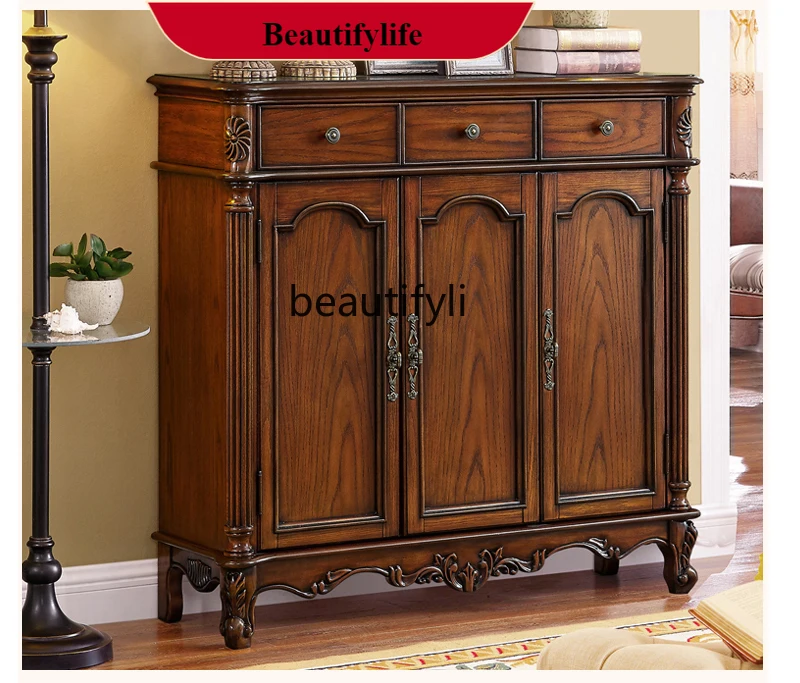 G1218 American Style Shoe Cabinet for Home Entrance, Large Capacity Entryway Solid Wood Two-Door Storage Cabinet
G1218 American Style Shoe Cabinet for Home Entrance, Large Capacity Entryway Solid Wood Two-Door Storage Cabinet