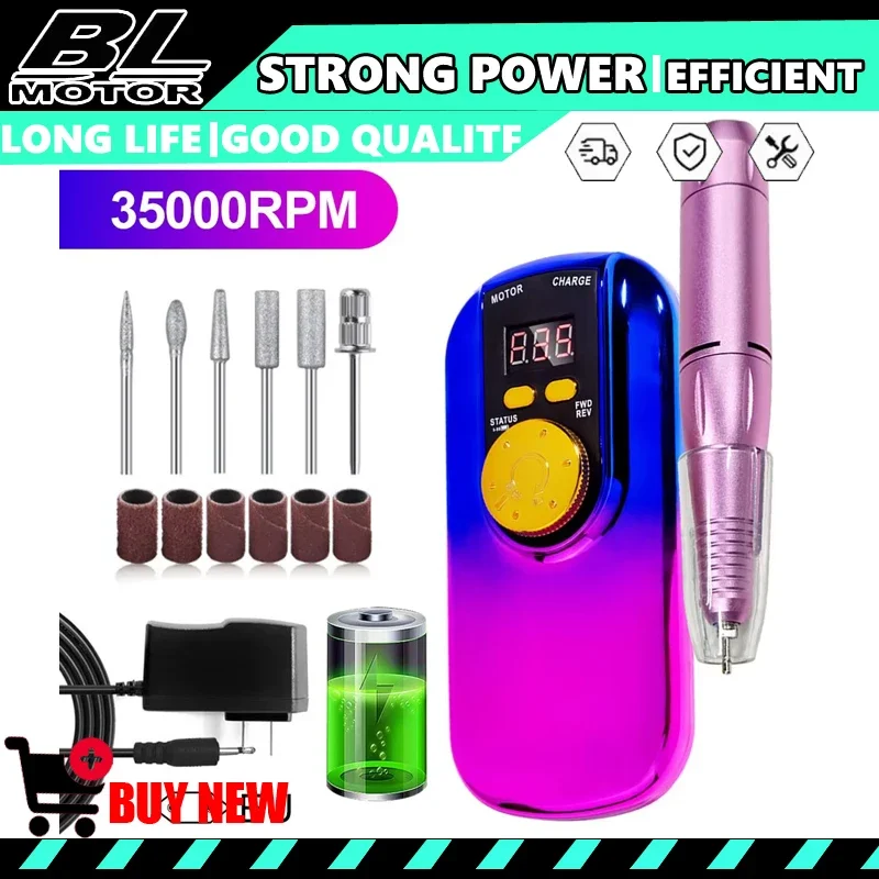 35000RPM Portable Electric Tools Nail Drill Machine With LCD Display Rechargeable for Acrylic Gel Professional Manicure
35000RPM Portable Electric Tools Nail Drill Machine With LCD Display Rechargeable for Acrylic Gel Professional Manicure