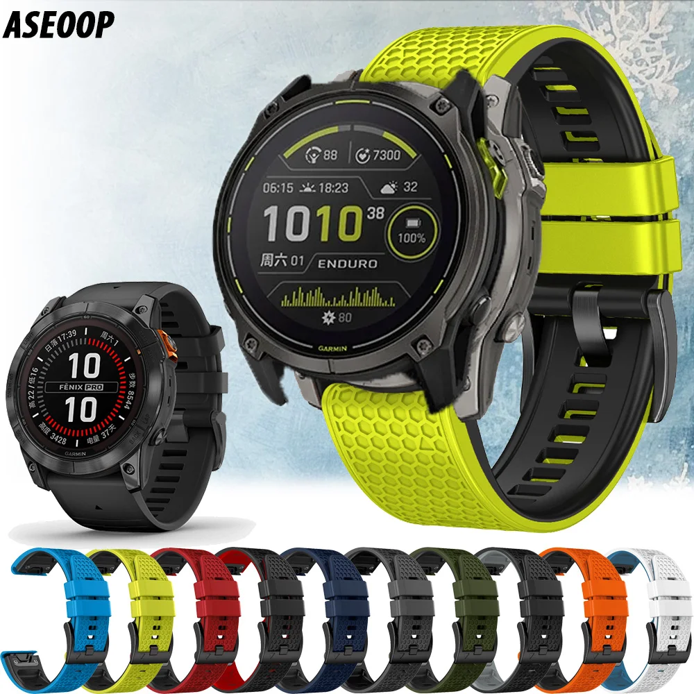 QuickFit 22/26 мм Instinct 3 45 мм ремешок для часов Garmin Fenix E 8 7 7X 6 6X/Epix Pro/Enduro 3 двухцветный силиконовый ремешок-браслет
QuickFit 22/26 мм Instinct 3 45 мм ремешок для часов Garmin Fenix E 8 7 7X 6 6X/Epix Pro/Enduro 3 двухцветный силиконовый ремешок-браслет