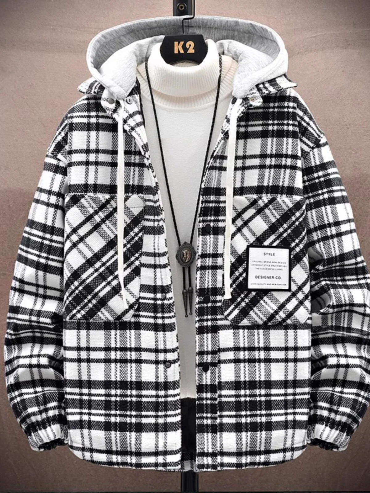 Men's Winter Thiened ort Cotton Jaet Plaid Youth Faion Brand Casual Loose Fit Button Sle Polyester Fiber Coat
Men's Winter Thiened ort Cotton Jaet Plaid Youth Faion Brand Casual Loose Fit Button Sle Polyester Fiber Coat