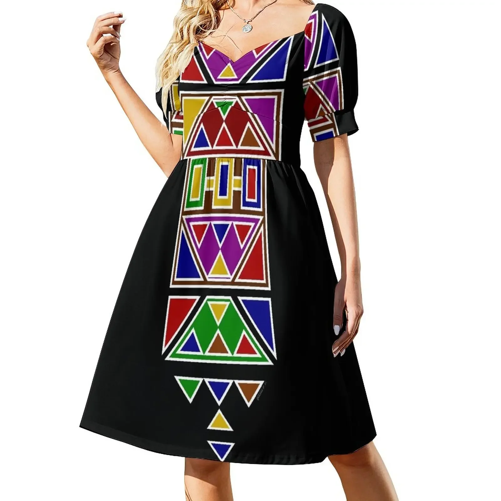 Ndebele inspiration Short-Sleeved Dress dress for women 2025 women's luxury party dress
Ndebele inspiration Short-Sleeved Dress dress for women 2025 women's luxury party dress
