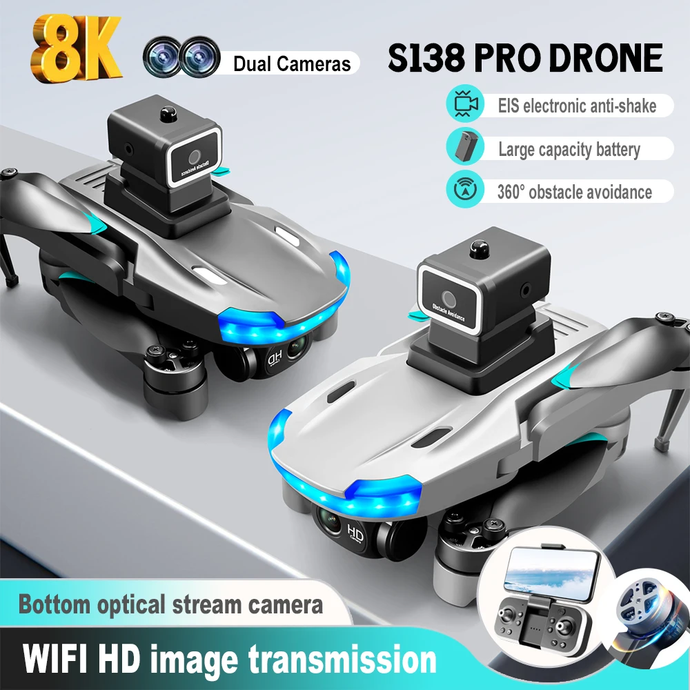 S138 GPS Drone 8K Professional Dual Camera 5G Wifi Obstacle Avoidance Folding Quadcopter Aerial Photography RC Dron with Camera
S138 GPS Drone 8K Professional Dual Camera 5G Wifi Obstacle Avoidance Folding Quadcopter Aerial Photography RC Dron with Camera