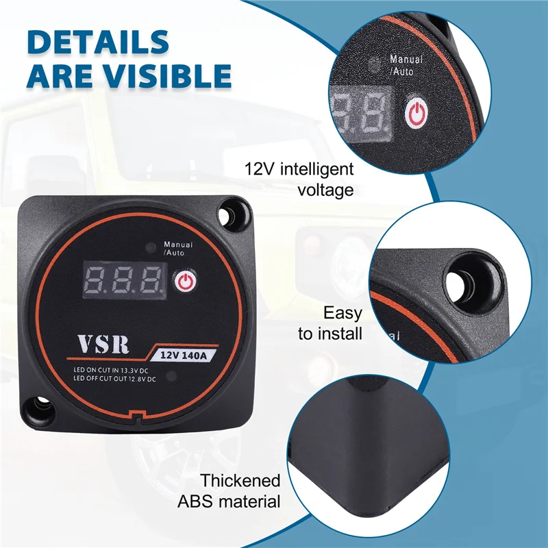 AC34-чувствительное к напряжению реле с разделенной зарядкой, цифровой дисплей VSR 12 В 140 А для кемпера, автомобиля, яхты, умный изолятор заряда батареи 
AC34-чувствительное к напряжению реле с разделенной зарядкой, цифровой дисплей VSR 12 В 140 А для кемпера, автомобиля, яхты, умный изолятор заряда батареи