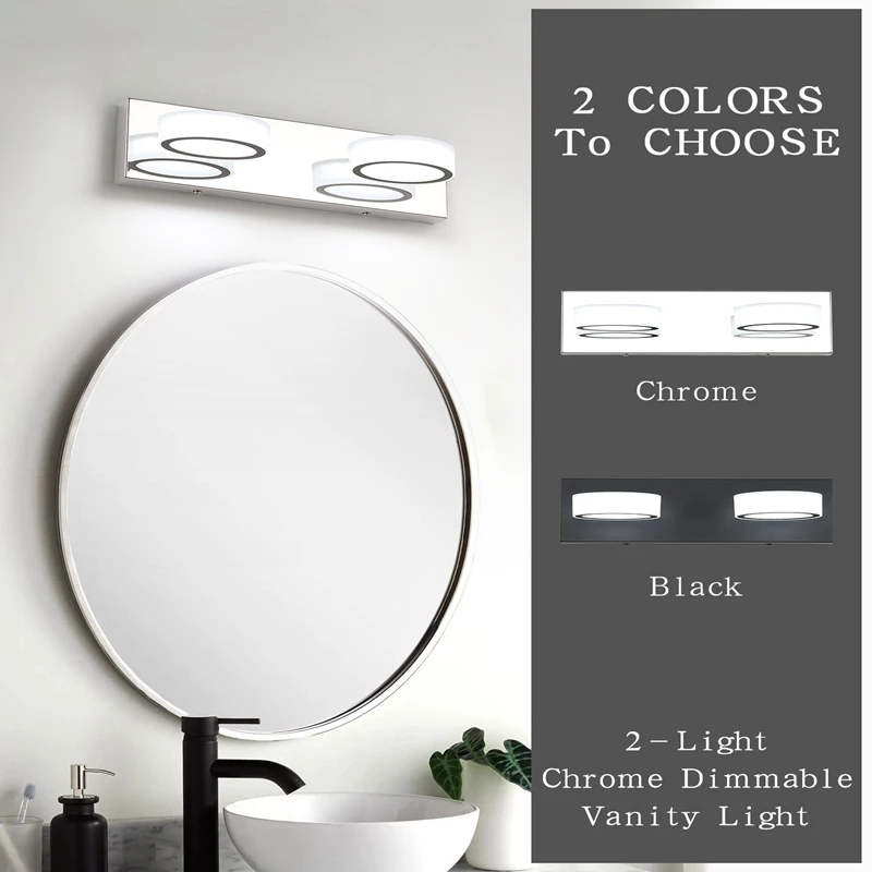 2 - Light LED Bathroom Desk Lamp With Cold White Light, 360° Rotatable, Hard - Wired For Easy Installation
2 - Light LED Bathroom Desk Lamp With Cold White Light, 360° Rotatable, Hard - Wired For Easy Installation