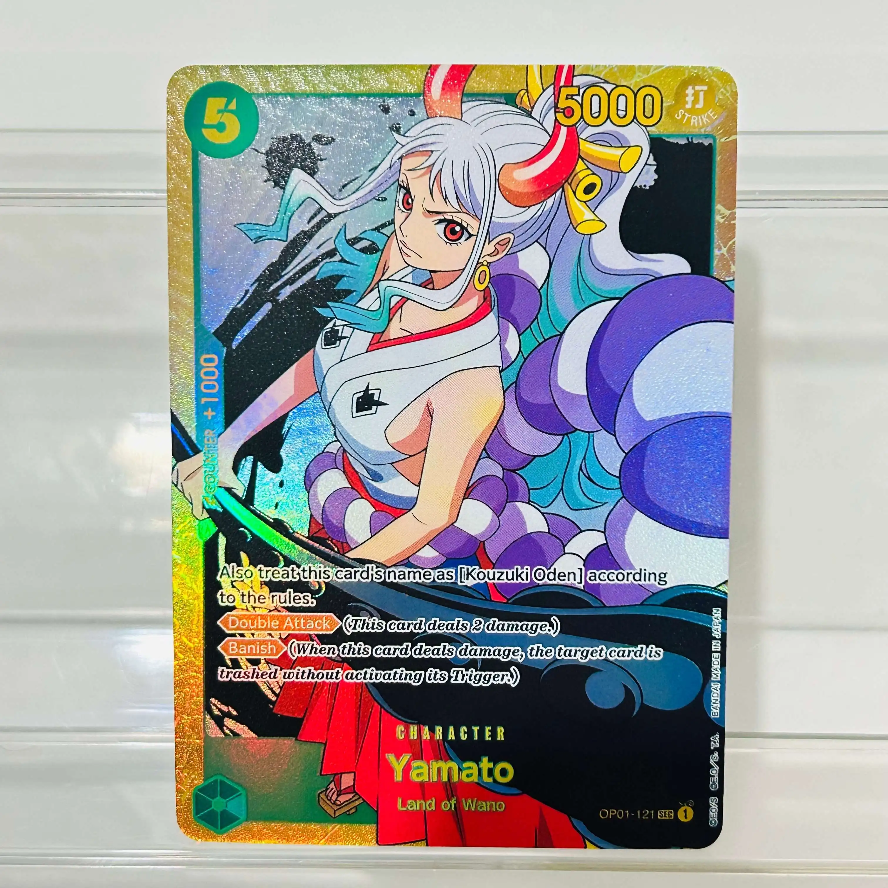 One Piece Yamato OP01-121 SEC Card English Version Holographic Texture Cards Perfect Condition DIY Premium Anime Collection Card
One Piece Yamato OP01-121 SEC Card English Version Holographic Texture Cards Perfect Condition DIY Premium Anime Collection Card