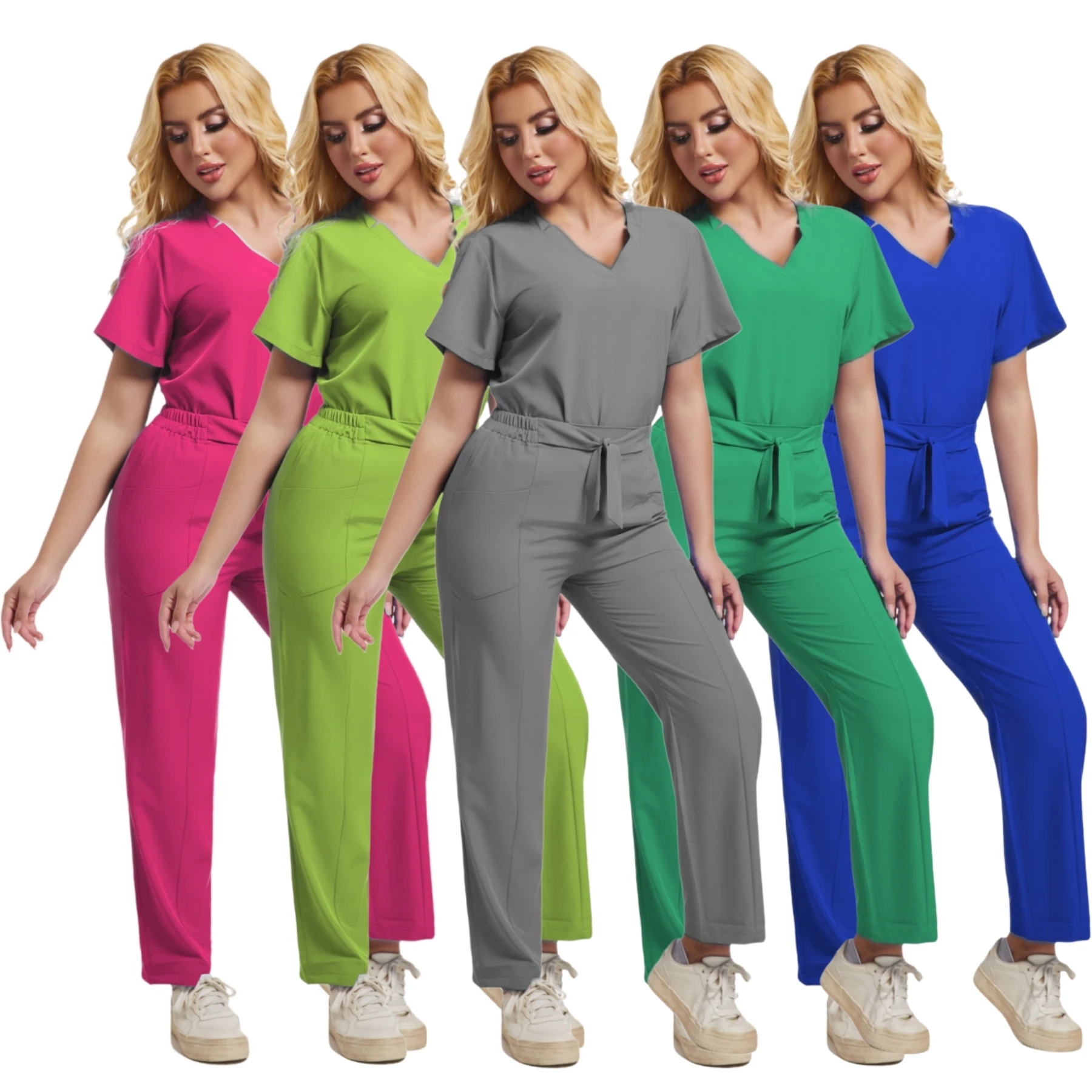 Slim Fit женская медицинская униформа, аксессуары для медсестер, скрабы для врачей, топы, брюки с бантом, вышивка, стоматологическая клиника, набор спецодежды для салона красоты
Slim Fit женская медицинская униформа, аксессуары для медсестер, скрабы для врачей, топы, брюки с бантом, вышивка, стоматологическая клиника, набор спецодежды для салона красоты