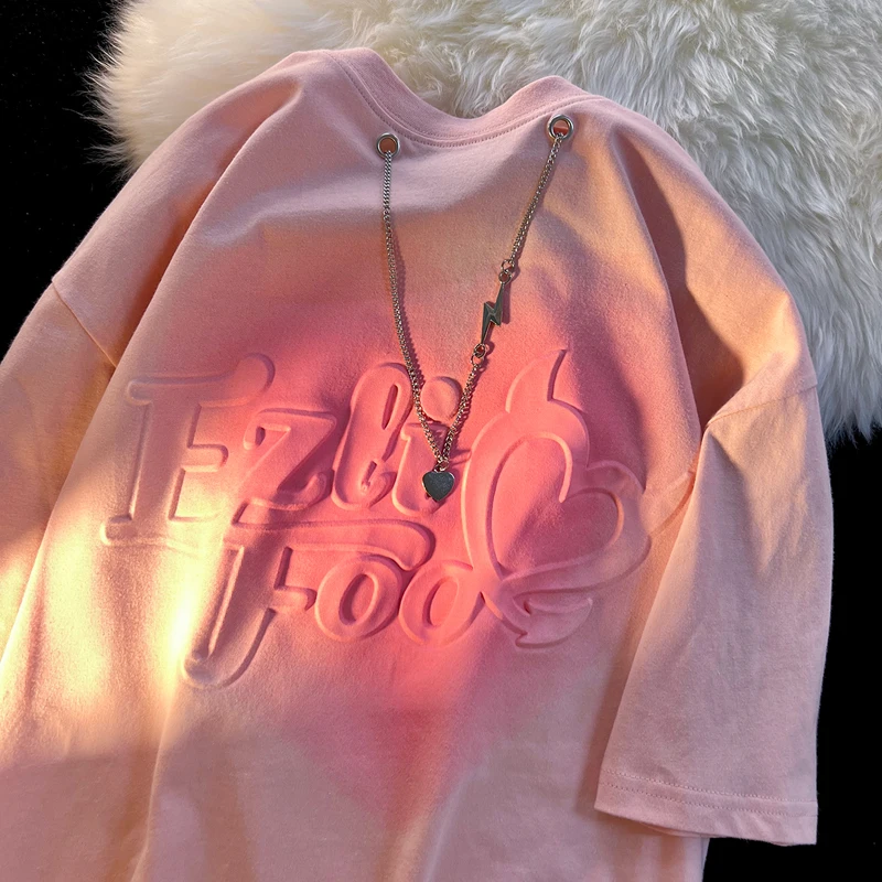 Summer New Short-sleeved T-shirt Women's Bump Letter Print Tshirts Streetwear Loose Y2k Tops Hip Hop Harajuku Women Men Tees
Summer New Short-sleeved T-shirt Women's Bump Letter Print Tshirts Streetwear Loose Y2k Tops Hip Hop Harajuku Women Men Tees