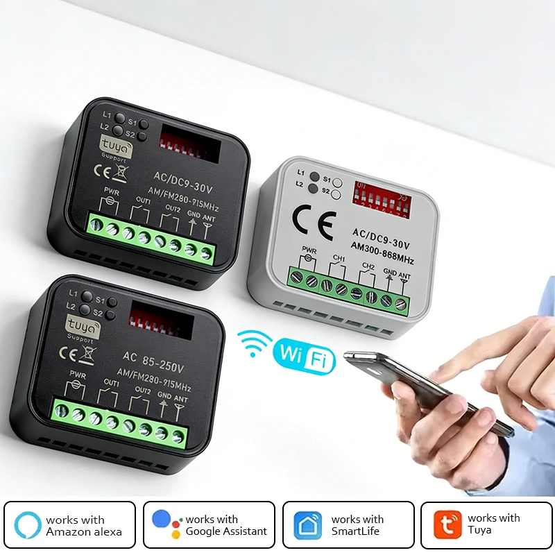 Universal Tuya RX MULTI Receiver Wifi Smart Switch Module 2CH 300-868MHz Garage Remote Control Electric Gate Opener Receiver
Universal Tuya RX MULTI Receiver Wifi Smart Switch Module 2CH 300-868MHz Garage Remote Control Electric Gate Opener Receiver