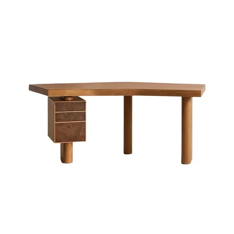 Retro solid wood desk, bookshelf integrated household, Nordic log medieval, storage writing table
Retro solid wood desk, bookshelf integrated household, Nordic log medieval, storage writing table