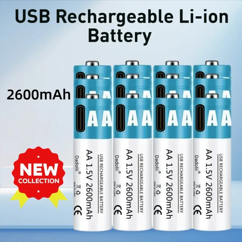 1.5V 2600mAh for Remote Control Mouse Small Fan Electric Toy USB Rechargeable Li-ion Battery
1.5V 2600mAh for Remote Control Mouse Small Fan Electric Toy USB Rechargeable Li-ion Battery