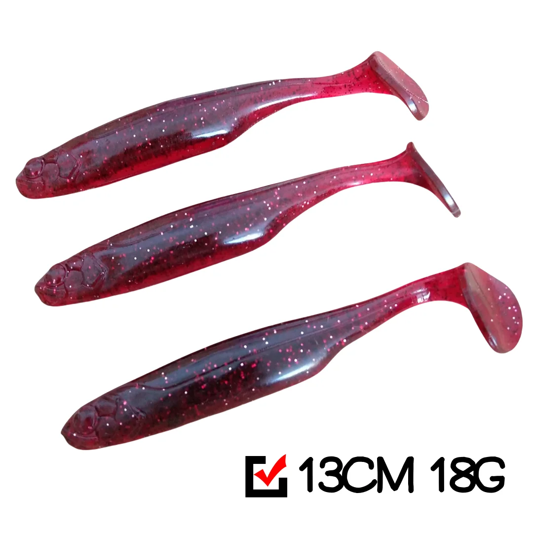 Mukun 3PCS New Big Soft Bait Silicone Wobbler 13CM 18G T-Tail Swimbait Worm Freshwater Saltwater Fishing Lure
Mukun 3PCS New Big Soft Bait Silicone Wobbler 13CM 18G T-Tail Swimbait Worm Freshwater Saltwater Fishing Lure