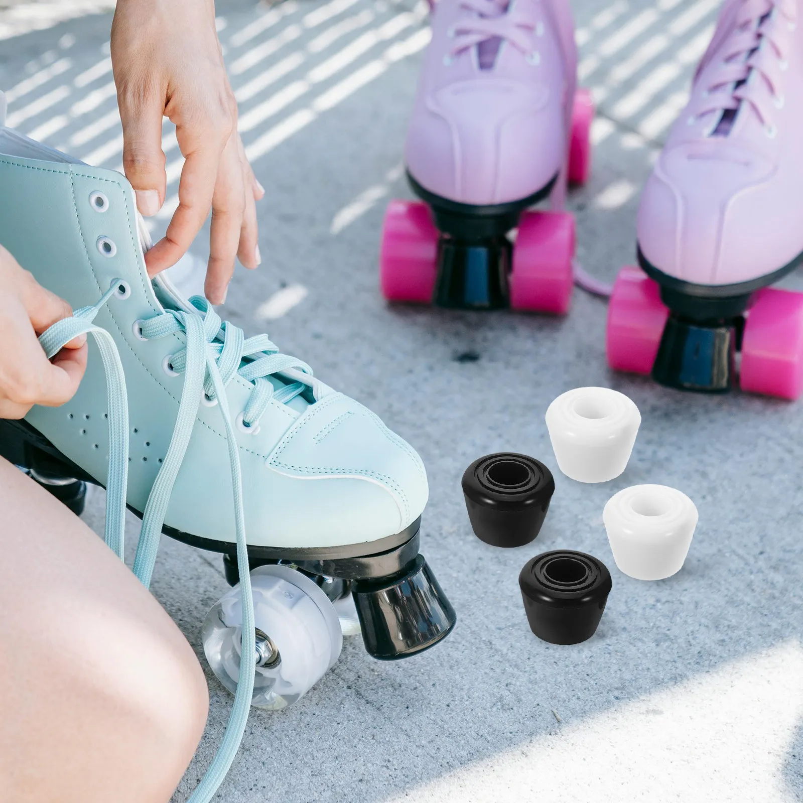 4Pcs Round Shape Rubber Toe Stops for Quad Skates - Resistant Roller Skate Brakes with Bolts - Stable Secure Fit
4Pcs Round Shape Rubber Toe Stops for Quad Skates - Resistant Roller Skate Brakes with Bolts - Stable Secure Fit