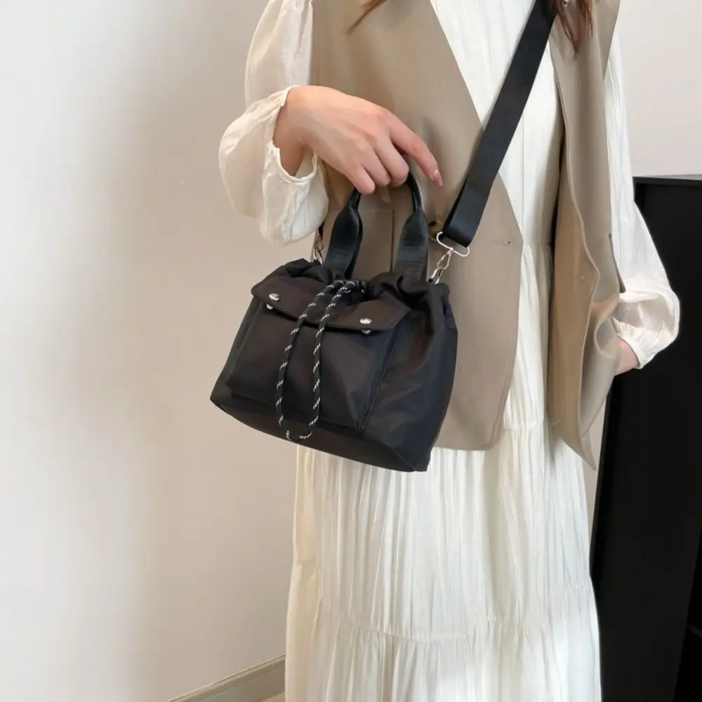 Korean Style Drawstring Bucket Bag Purse Solid Color Nylon Shoulder Bag Mobile Phone Bag Handbag Small Crossbody Bag Women
Korean Style Drawstring Bucket Bag Purse Solid Color Nylon Shoulder Bag Mobile Phone Bag Handbag Small Crossbody Bag Women