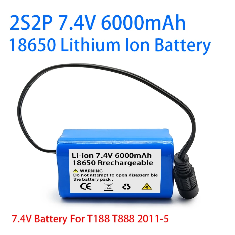 New 2S2P 7.4V 6000mAh Li-ion Battery pack,For T188 T888 2011-5 Remote Control Search Bait Boat Spare Parts RC Toy Accessories
New 2S2P 7.4V 6000mAh Li-ion Battery pack,For T188 T888 2011-5 Remote Control Search Bait Boat Spare Parts RC Toy Accessories