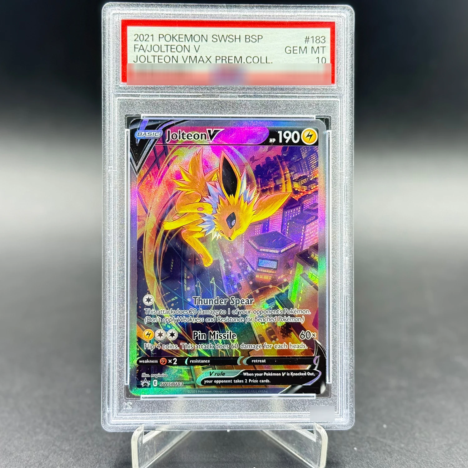 Jolteon V Pokemon Swsh Black Star Promo #183 Full Art 10Points Foil Card DIY High Quality Gathering Board Game Trading Cards
Jolteon V Pokemon Swsh Black Star Promo #183 Full Art 10Points Foil Card DIY High Quality Gathering Board Game Trading Cards