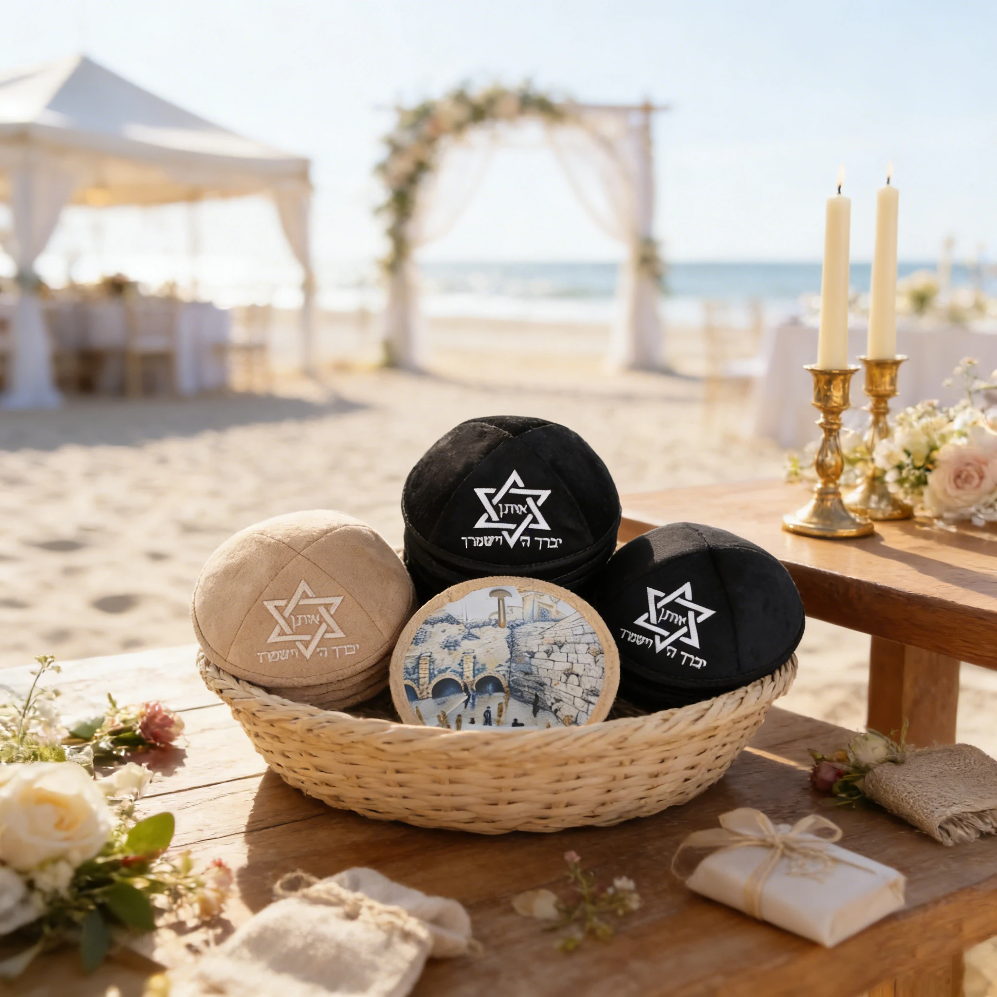 Jewish kippot| customized for Jewish wedding | deluxe wedgewood satinsatin deluxe
Jewish kippot| customized for Jewish wedding | deluxe wedgewood satinsatin deluxe