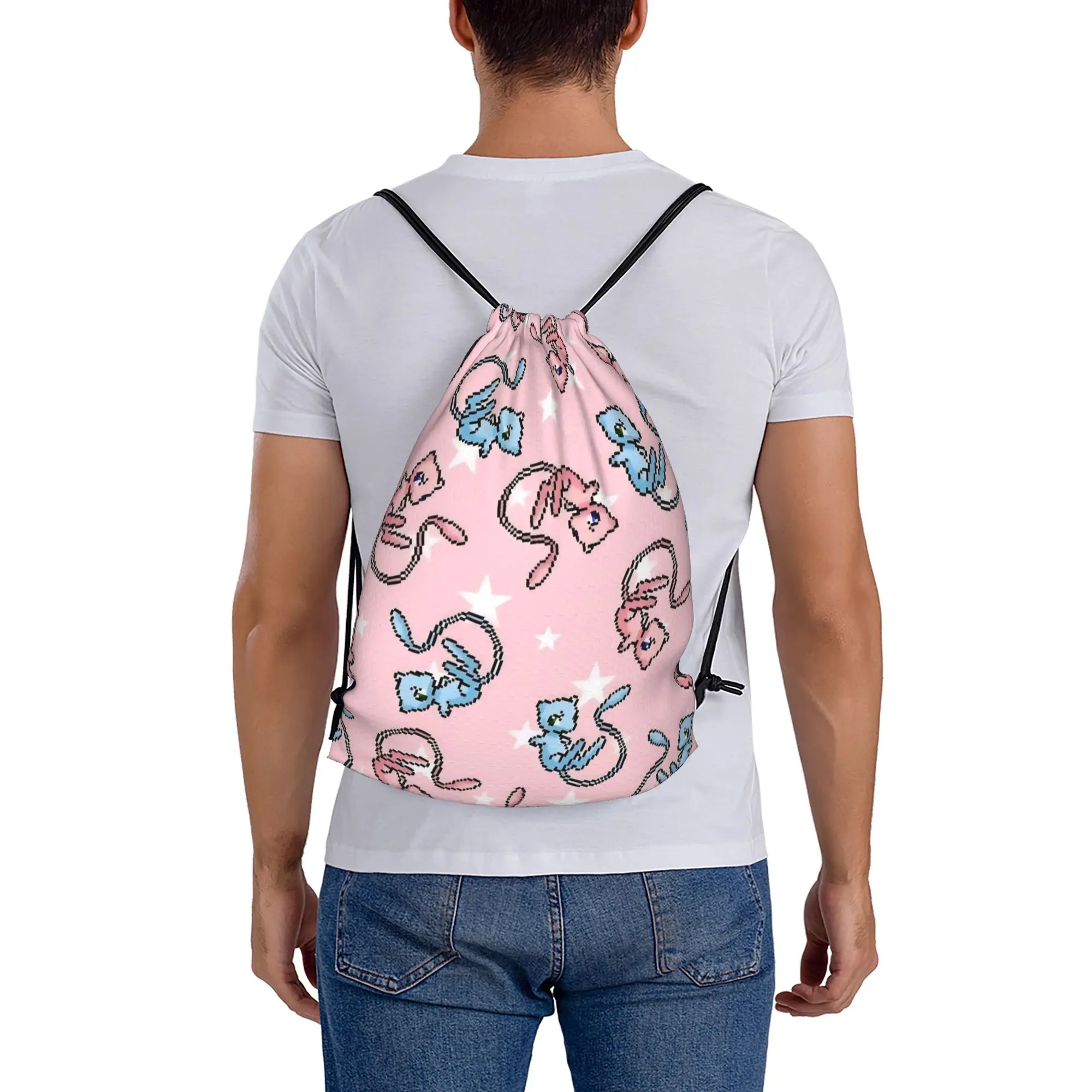 Розовый многофункциональный рюкзак-мешок Pink Pixel Mew Pokemon для мужчин и женщин, сумка для хранения, дорожная сумка для подростков, сумки на шнурке с принтом
Розовый многофункциональный рюкзак-мешок Pink Pixel Mew Pokemon для мужчин и женщин, сумка для хранения, дорожная сумка для подростков, сумки на шнурке с принтом