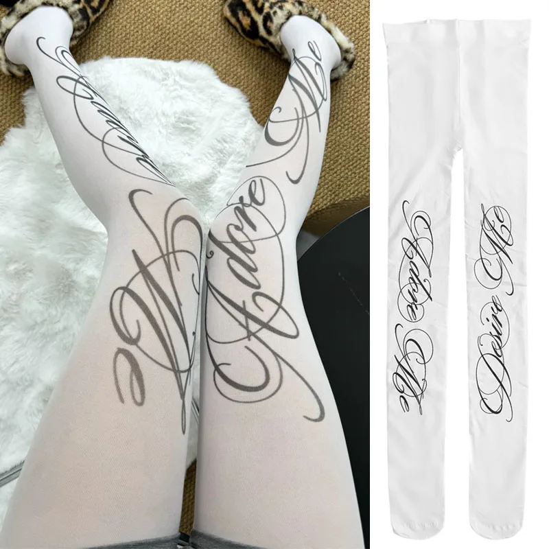 Y2K Letter Print Women's Pantyhose Gothic Vintage Japanese Sweet Kawaii Slim Stockings Lolita Thigh High Socks Punk Leggings
Y2K Letter Print Women's Pantyhose Gothic Vintage Japanese Sweet Kawaii Slim Stockings Lolita Thigh High Socks Punk Leggings