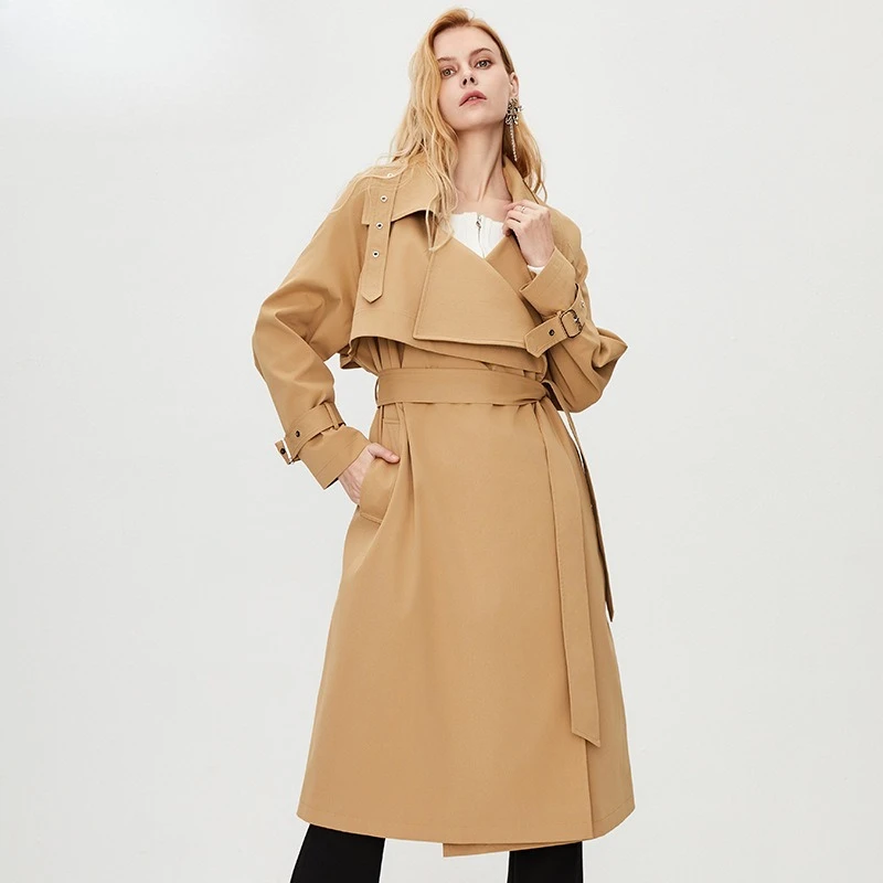 British Style Trench Coat Women Loose Fit Khaki Jacket Autumn New Waist Belted Overcoat
British Style Trench Coat Women Loose Fit Khaki Jacket Autumn New Waist Belted Overcoat