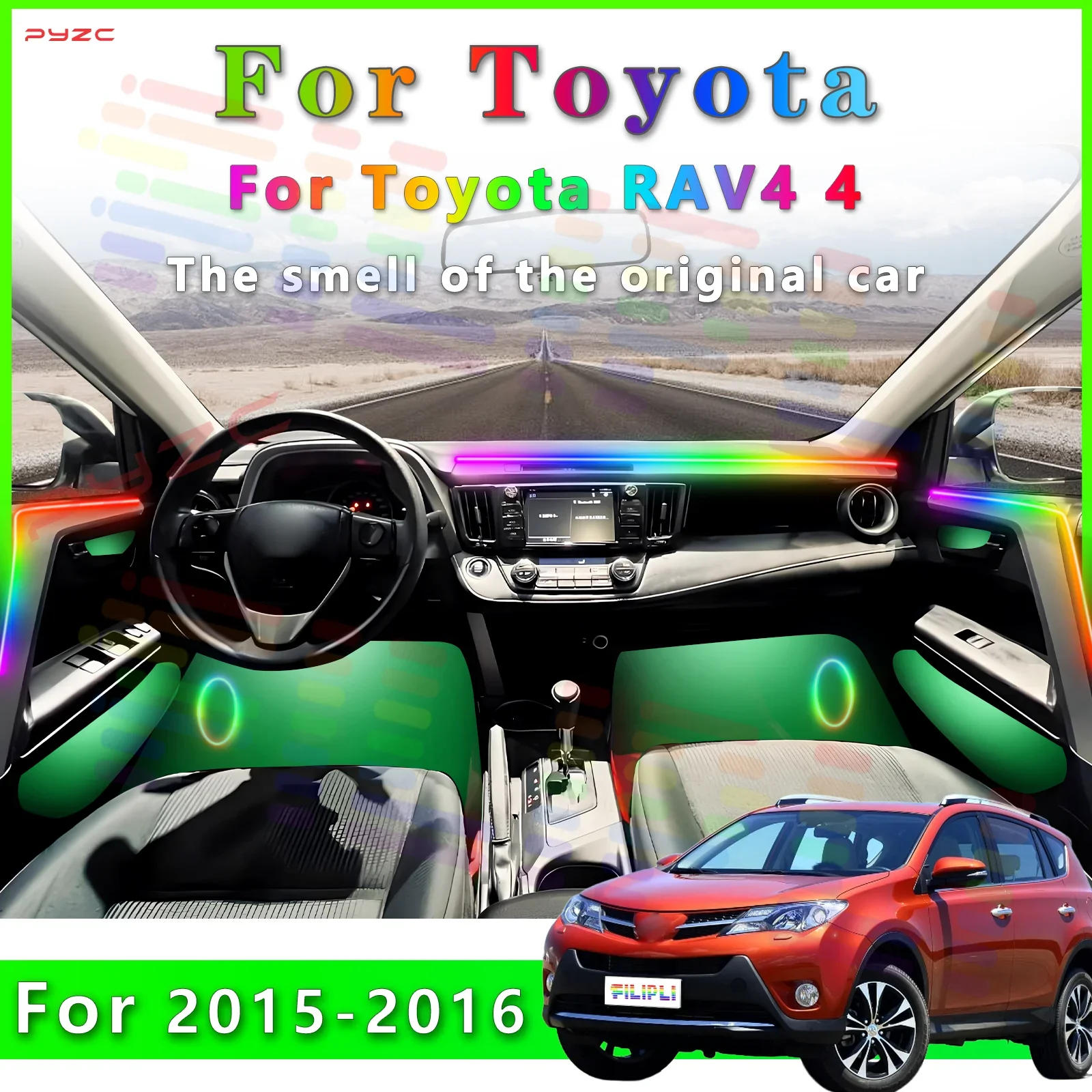 For Toyota RAV4 4 2015-2016 Decoration LED Environmental Light Strip with Dynamic 64Color Modes and All Colorful Shades
For Toyota RAV4 4 2015-2016 Decoration LED Environmental Light Strip with Dynamic 64Color Modes and All Colorful Shades