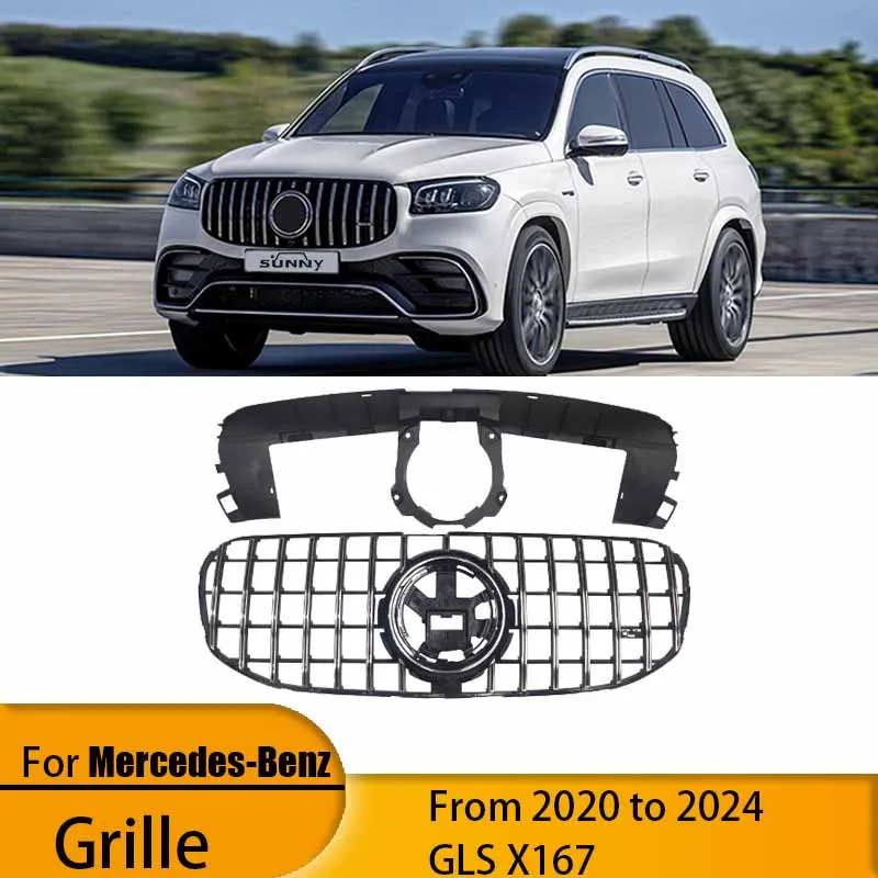 For 20 models of Mercedes-Benz GLS X167 modified and upgraded black silver GT vertical bar air intake grille mesh
For 20 models of Mercedes-Benz GLS X167 modified and upgraded black silver GT vertical bar air intake grille mesh