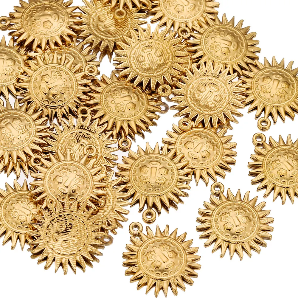 5pcs Stainless Steel Smiling Sunflower Charms for Jewelry Making Materials Supplies Connectors Earrings for Diy Jewelry Findings
5pcs Stainless Steel Smiling Sunflower Charms for Jewelry Making Materials Supplies Connectors Earrings for Diy Jewelry Findings