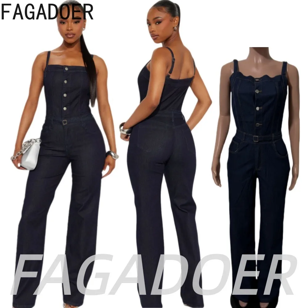 FAGADOER Fashion Button Bodycon Denim Jumpsuits Office Lady Elegant Commute Jean Rompers Summer Streetwear Party Club Playsuits
FAGADOER Fashion Button Bodycon Denim Jumpsuits Office Lady Elegant Commute Jean Rompers Summer Streetwear Party Club Playsuits
