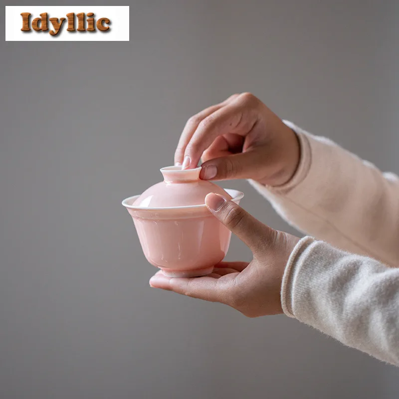 120 мл розовая керамическая чайная варенья Gaiwan Boutique, бытовая чайная миска с крышкой, комплект чайника, крышка, миска, китайский чайный сервиз, украшения
120 мл розовая керамическая чайная варенья Gaiwan Boutique, бытовая чайная миска с крышкой, комплект чайника, крышка, миска, китайский чайный сервиз, украшения
