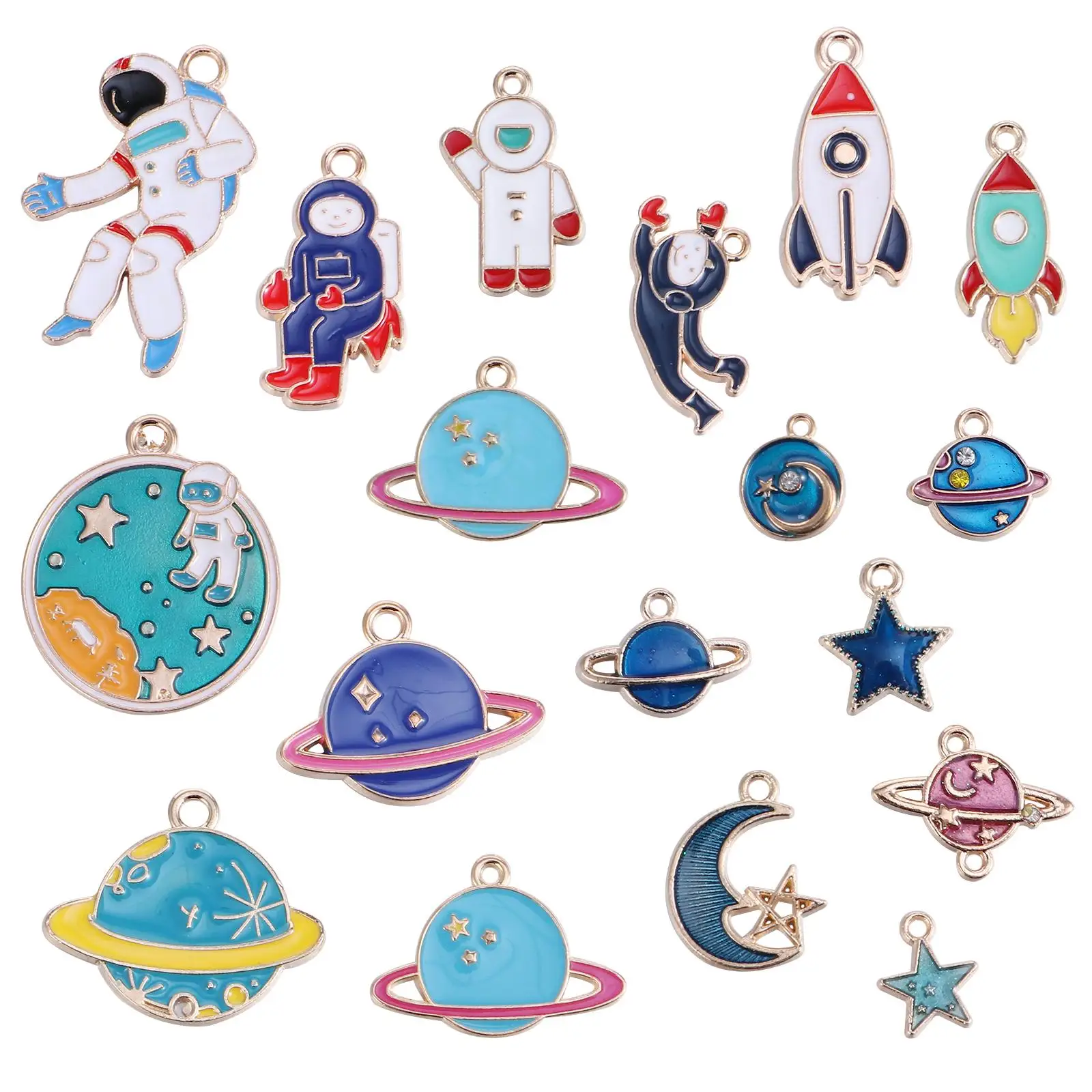 18 Pcs Astronaut Accessories Zinc Alloy Space Theme Charms Necklace Making DIY Crafts Celestial Shapes Jewelry Parts
18 Pcs Astronaut Accessories Zinc Alloy Space Theme Charms Necklace Making DIY Crafts Celestial Shapes Jewelry Parts