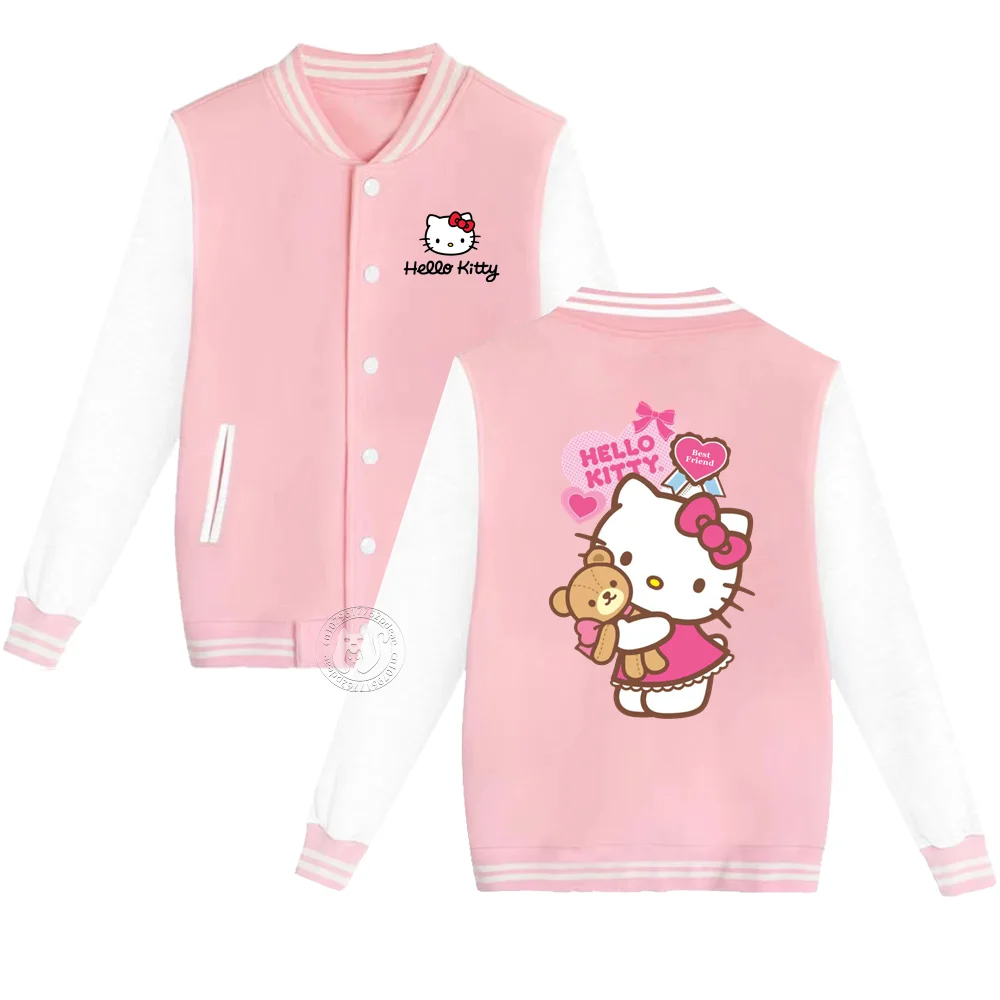 Sanrio Kids Fall/Winter Color Combination Thick Baseball Uniform Boys & Girls 2-14 years old Hello Kitty Hug Bear Print Warm coa
Sanrio Kids Fall/Winter Color Combination Thick Baseball Uniform Boys & Girls 2-14 years old Hello Kitty Hug Bear Print Warm coa