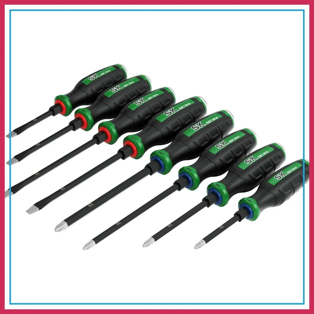 8-Piece Heavy Duty Screwdriver Set, Demolition Driver, Slotted & Phillips, S2 Steel, SureGrip Handle
8-Piece Heavy Duty Screwdriver Set, Demolition Driver, Slotted & Phillips, S2 Steel, SureGrip Handle
