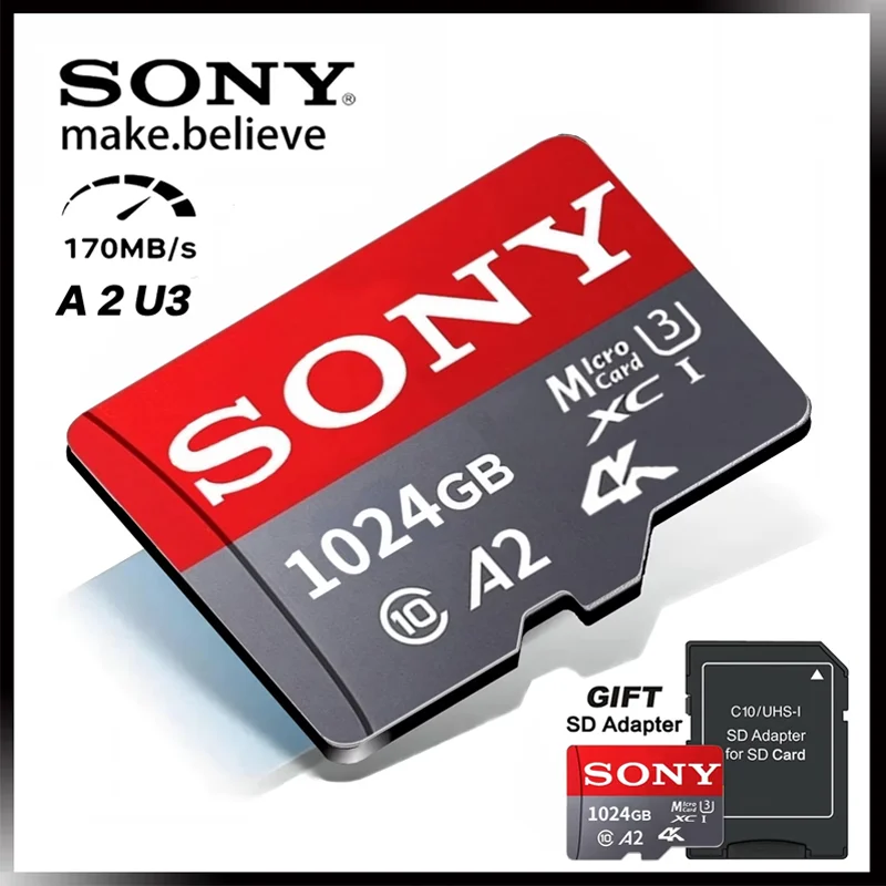 SONY 1TB Micro SD Card Mini Memory High Speed 4K Ultra-HD 512GB Video A2 TF Flash Card MicroSD for Xiaomi Camera Phone Drone
SONY 1TB Micro SD Card Mini Memory High Speed 4K Ultra-HD 512GB Video A2 TF Flash Card MicroSD for Xiaomi Camera Phone Drone