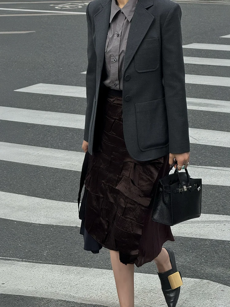 Fashionable Asymmetric Color Block Acetate Skirt Spring Summer New Arrival Elegant High Waist Skirt for Women
Fashionable Asymmetric Color Block Acetate Skirt Spring Summer New Arrival Elegant High Waist Skirt for Women