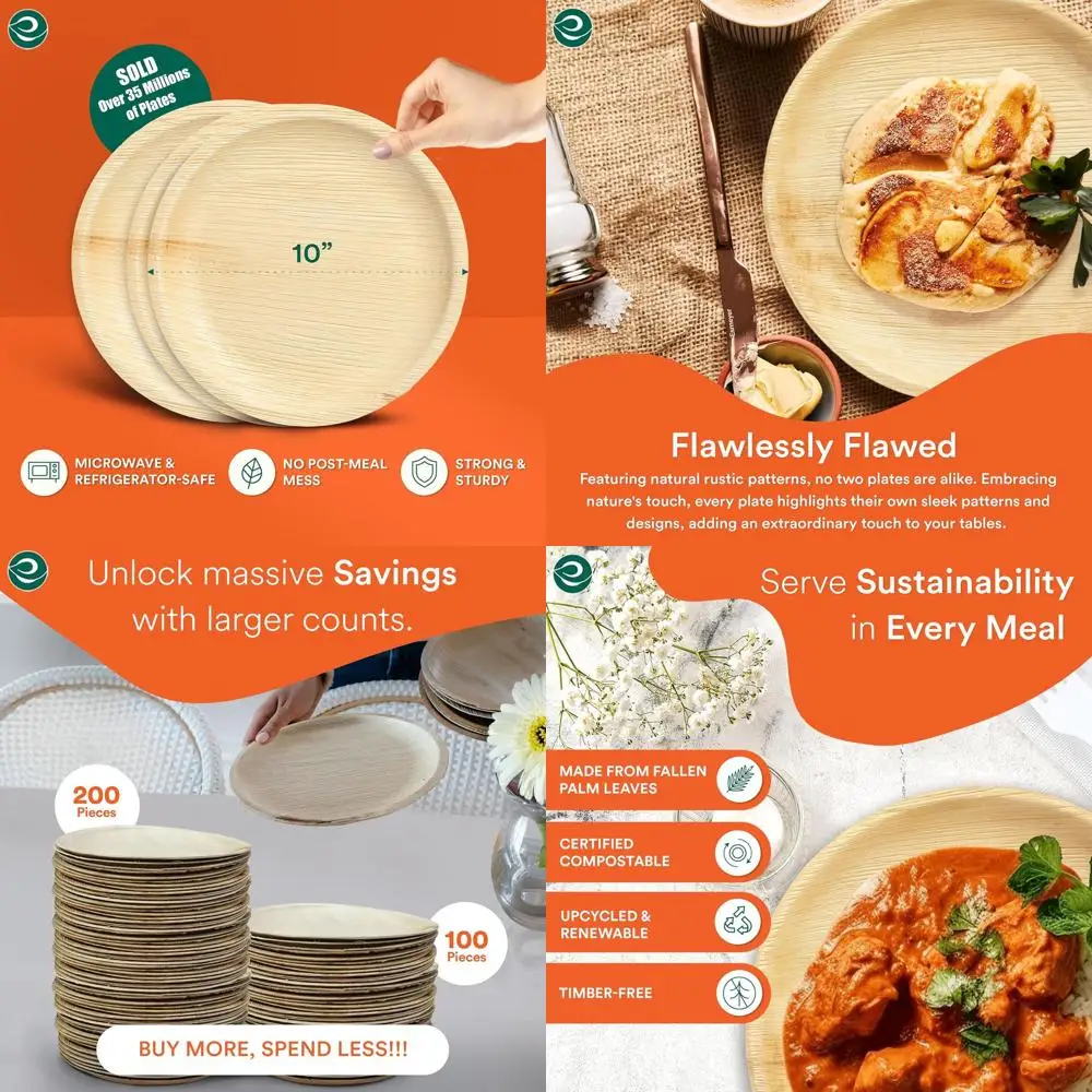 100 упаковок 10 биоразлагаемых бамбуковых тарелок для Дня благодарения, свадьбы и мероприятий
100 упаковок 10 биоразлагаемых бамбуковых тарелок для Дня благодарения, свадьбы и мероприятий