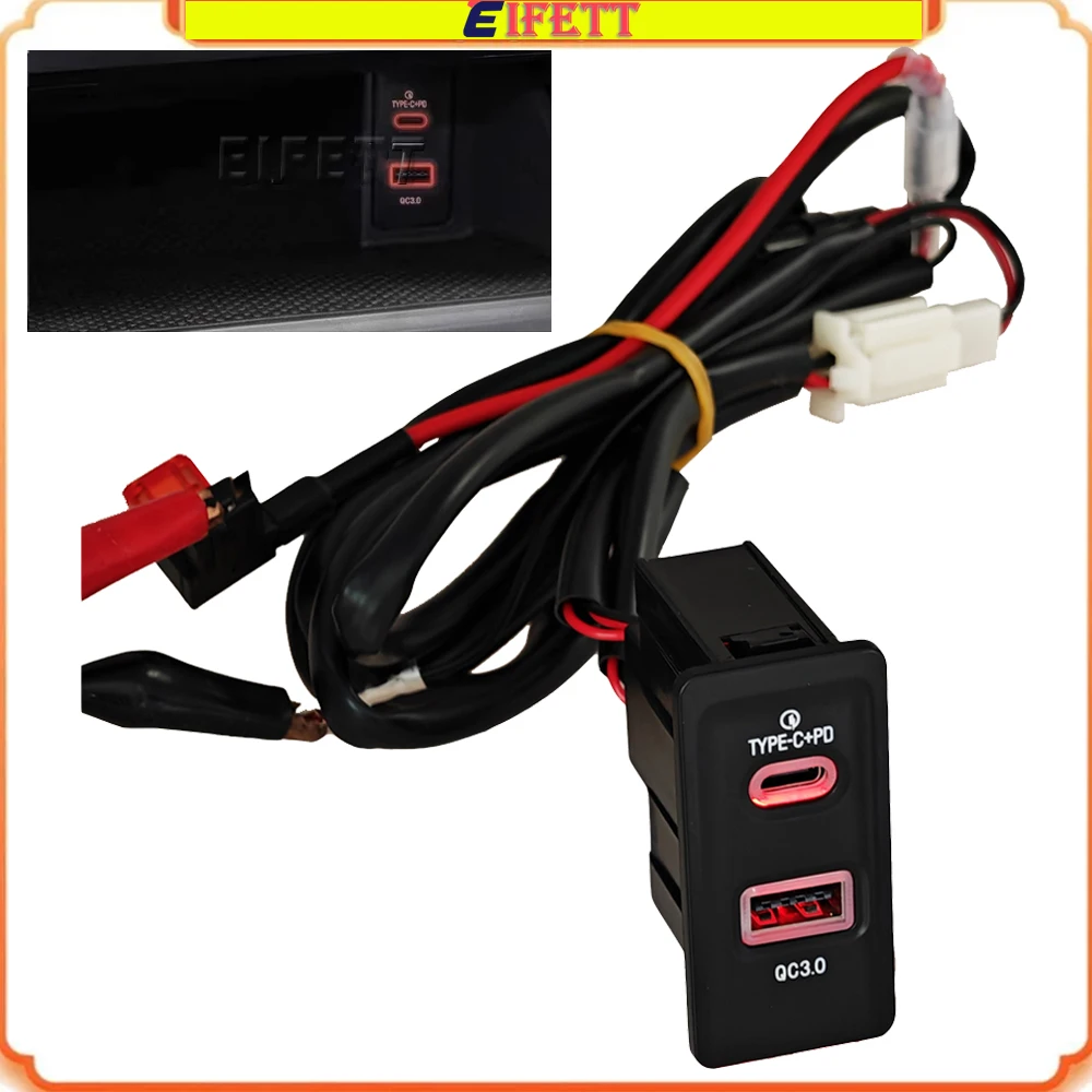Auto Phone Fast Charging Adapter Car Charger QC3.0 Type C PD USB Interface Socket Switch New For Volkswagen Golf MK7 2013-2017
Auto Phone Fast Charging Adapter Car Charger QC3.0 Type C PD USB Interface Socket Switch New For Volkswagen Golf MK7 2013-2017