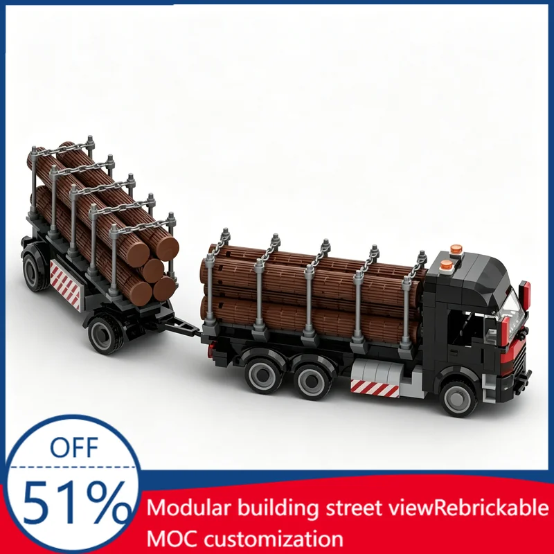 451PCS MOC Logging Truck with Trailer Heavy-Duty Timber Transport Vehicle Model Building Blocks Assembly Educational Toy Gifts
451PCS MOC Logging Truck with Trailer Heavy-Duty Timber Transport Vehicle Model Building Blocks Assembly Educational Toy Gifts